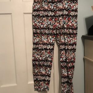 Anne Klein Flower Pattern Pants